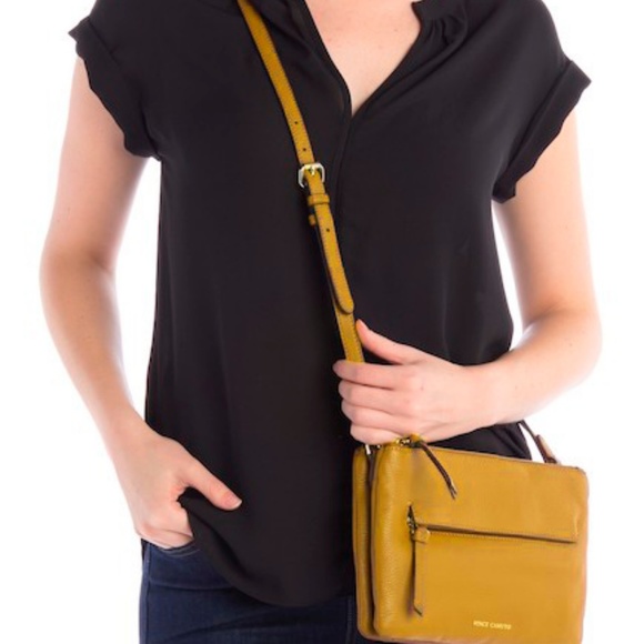 SOLD Vince Camuto Leather Crossbody Bag Canary - Picture 8 of 8